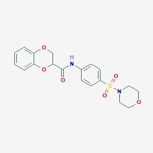 molecular formula C19H20N2O6S B3934405 N-[4-(4-morpholinylsulfonyl)phenyl]-2,3-dihydro-1,4-benzodioxine-2-carboxamide 