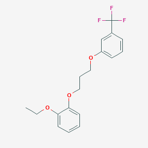 molecular formula C18H19F3O3 B3934408 1-ethoxy-2-{3-[3-(trifluoromethyl)phenoxy]propoxy}benzene 
