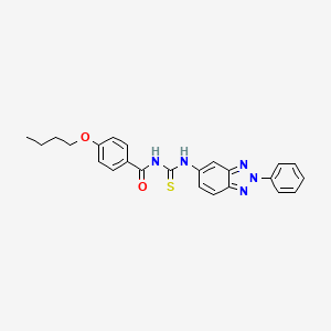 molecular formula C24H23N5O2S B3934412 4-butoxy-N-{[(2-phenyl-2H-1,2,3-benzotriazol-5-yl)amino]carbonothioyl}benzamide 