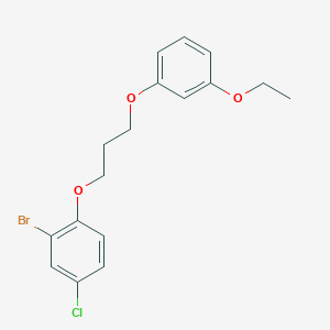 molecular formula C17H18BrClO3 B3934425 2-bromo-4-chloro-1-[3-(3-ethoxyphenoxy)propoxy]benzene 