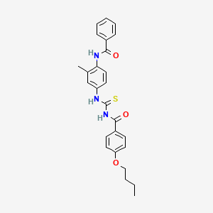 molecular formula C26H27N3O3S B3934429 N-({[4-(benzoylamino)-3-methylphenyl]amino}carbonothioyl)-4-butoxybenzamide 