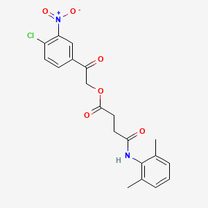 molecular formula C20H19ClN2O6 B3934442 2-(4-chloro-3-nitrophenyl)-2-oxoethyl 4-[(2,6-dimethylphenyl)amino]-4-oxobutanoate 