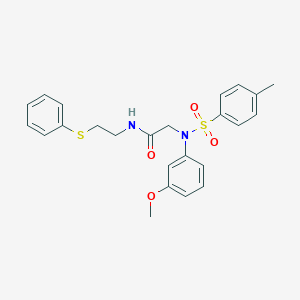 molecular formula C24H26N2O4S2 B3934447 N~2~-(3-methoxyphenyl)-N~2~-[(4-methylphenyl)sulfonyl]-N~1~-[2-(phenylthio)ethyl]glycinamide 