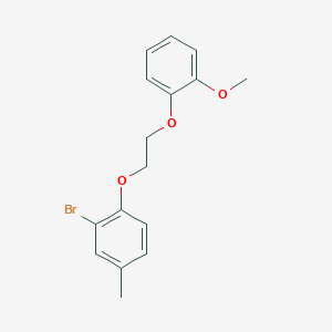 molecular formula C16H17BrO3 B3934457 2-bromo-1-[2-(2-methoxyphenoxy)ethoxy]-4-methylbenzene 
