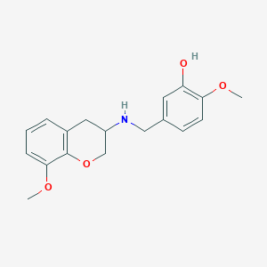 molecular formula C18H21NO4 B3934479 2-methoxy-5-{[(8-methoxy-3,4-dihydro-2H-chromen-3-yl)amino]methyl}phenol 