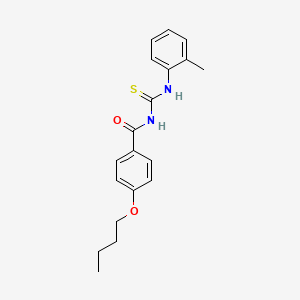 molecular formula C19H22N2O2S B3934486 4-butoxy-N-{[(2-methylphenyl)amino]carbonothioyl}benzamide 