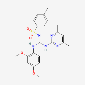 molecular formula C22H25N5O4S B3934499 N-{[(2,4-dimethoxyphenyl)amino][(4,6-dimethyl-2-pyrimidinyl)amino]methylene}-4-methylbenzenesulfonamide 