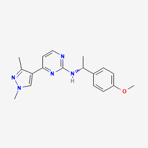 molecular formula C18H21N5O B3934501 4-(1,3-dimethyl-1H-pyrazol-4-yl)-N-[(1R)-1-(4-methoxyphenyl)ethyl]pyrimidin-2-amine 