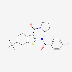 molecular formula C24H29FN2O2S B3934503 N-[6-tert-butyl-3-(1-pyrrolidinylcarbonyl)-4,5,6,7-tetrahydro-1-benzothien-2-yl]-4-fluorobenzamide 