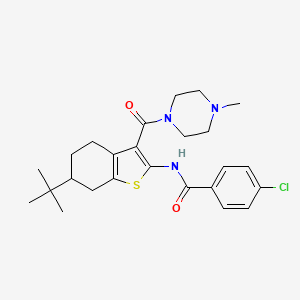 molecular formula C25H32ClN3O2S B3934505 N-{6-tert-butyl-3-[(4-methyl-1-piperazinyl)carbonyl]-4,5,6,7-tetrahydro-1-benzothien-2-yl}-4-chlorobenzamide 