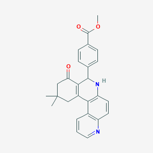 molecular formula C26H24N2O3 B3934527 methyl 4-(11,11-dimethyl-9-oxo-7,8,9,10,11,12-hexahydrobenzo[a]-4,7-phenanthrolin-8-yl)benzoate 