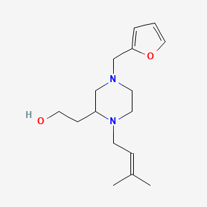 molecular formula C16H26N2O2 B3934534 2-[4-(2-furylmethyl)-1-(3-methyl-2-buten-1-yl)-2-piperazinyl]ethanol 