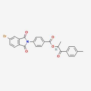 molecular formula C25H18BrNO5 B3934542 1-methyl-2-(4-methylphenyl)-2-oxoethyl 4-(5-bromo-1,3-dioxo-1,3-dihydro-2H-isoindol-2-yl)benzoate 