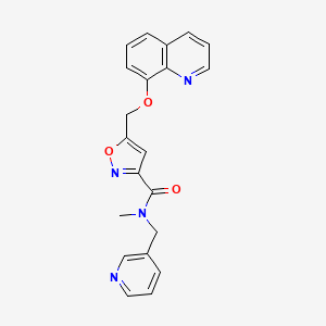 molecular formula C21H18N4O3 B3934543 N-methyl-N-(3-pyridinylmethyl)-5-[(8-quinolinyloxy)methyl]-3-isoxazolecarboxamide 