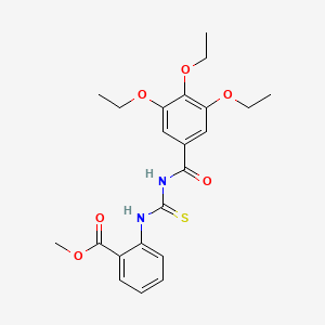 molecular formula C22H26N2O6S B3934561 methyl 2-({[(3,4,5-triethoxybenzoyl)amino]carbonothioyl}amino)benzoate CAS No. 6453-51-6