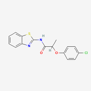 molecular formula C16H13ClN2O2S B3934571 N-1,3-benzothiazol-2-yl-2-(4-chlorophenoxy)propanamide 