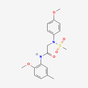 molecular formula C18H22N2O5S B3934602 N~1~-(2-methoxy-5-methylphenyl)-N~2~-(4-methoxyphenyl)-N~2~-(methylsulfonyl)glycinamide 