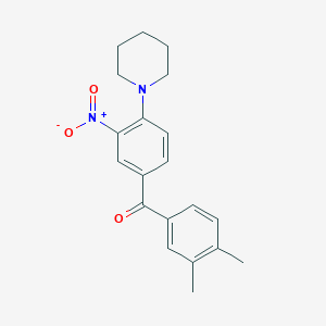 molecular formula C20H22N2O3 B3934611 (3,4-dimethylphenyl)[3-nitro-4-(1-piperidinyl)phenyl]methanone 