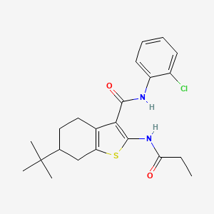 molecular formula C22H27ClN2O2S B3934630 6-tert-butyl-N-(2-chlorophenyl)-2-(propionylamino)-4,5,6,7-tetrahydro-1-benzothiophene-3-carboxamide 