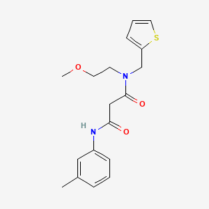 molecular formula C18H22N2O3S B3934637 N-(2-methoxyethyl)-N'-(3-methylphenyl)-N-(2-thienylmethyl)malonamide 