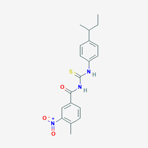 molecular formula C19H21N3O3S B3934645 N-{[(4-sec-butylphenyl)amino]carbonothioyl}-4-methyl-3-nitrobenzamide 