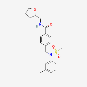 molecular formula C22H28N2O4S B3934650 4-{[(3,4-dimethylphenyl)(methylsulfonyl)amino]methyl}-N-(tetrahydro-2-furanylmethyl)benzamide 