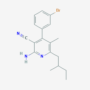 molecular formula C18H20BrN3 B3934659 2-amino-4-(3-bromophenyl)-5-methyl-6-(2-methylbutyl)nicotinonitrile 