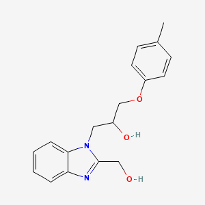 molecular formula C18H20N2O3 B3934663 1-[2-(hydroxymethyl)-1H-benzimidazol-1-yl]-3-(4-methylphenoxy)-2-propanol 