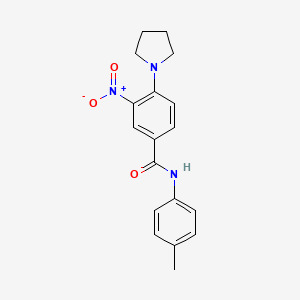 molecular formula C18H19N3O3 B3934693 N-(4-methylphenyl)-3-nitro-4-(1-pyrrolidinyl)benzamide 
