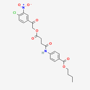 molecular formula C23H23ClN2O8 B3934705 butyl 4-({4-[2-(4-chloro-3-nitrophenyl)-2-oxoethoxy]-4-oxobutanoyl}amino)benzoate 