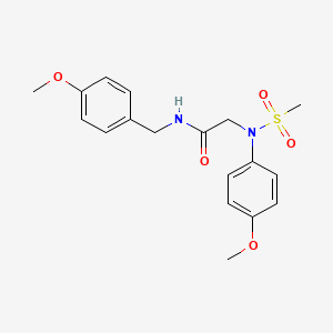 molecular formula C18H22N2O5S B3934716 N~1~-(4-methoxybenzyl)-N~2~-(4-methoxyphenyl)-N~2~-(methylsulfonyl)glycinamide 