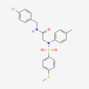 molecular formula C23H23ClN2O3S2 B3934721 N~1~-(4-chlorobenzyl)-N~2~-(4-methylphenyl)-N~2~-{[4-(methylthio)phenyl]sulfonyl}glycinamide 