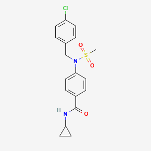 molecular formula C18H19ClN2O3S B3934749 4-[(4-chlorobenzyl)(methylsulfonyl)amino]-N-cyclopropylbenzamide 