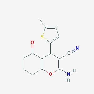 molecular formula C15H14N2O2S B393475 2-amino-4-(5-methyl-2-thienyl)-5-oxo-5,6,7,8-tetrahydro-4H-chromene-3-carbonitrile CAS No. 293758-96-0