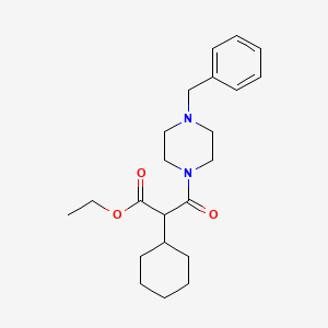 molecular formula C22H32N2O3 B3934757 ethyl 3-(4-benzyl-1-piperazinyl)-2-cyclohexyl-3-oxopropanoate 