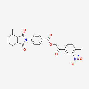 molecular formula C25H22N2O7 B3934758 2-(4-methyl-3-nitrophenyl)-2-oxoethyl 4-(4-methyl-1,3-dioxo-1,3,3a,4,7,7a-hexahydro-2H-isoindol-2-yl)benzoate 