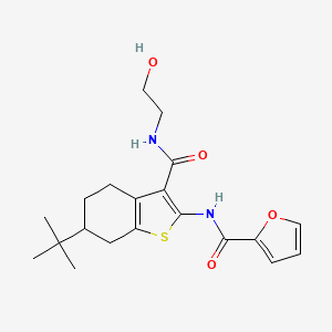 molecular formula C20H26N2O4S B3934808 N-(6-tert-butyl-3-{[(2-hydroxyethyl)amino]carbonyl}-4,5,6,7-tetrahydro-1-benzothien-2-yl)-2-furamide 