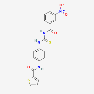 N-[4-({[(3-nitrobenzoyl)amino]carbonothioyl}amino)phenyl]-2-thiophenecarboxamide