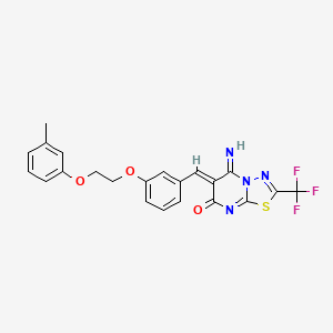 molecular formula C22H17F3N4O3S B3934863 5-imino-6-{3-[2-(3-methylphenoxy)ethoxy]benzylidene}-2-(trifluoromethyl)-5,6-dihydro-7H-[1,3,4]thiadiazolo[3,2-a]pyrimidin-7-one 