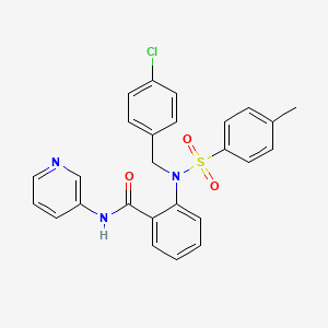 molecular formula C26H22ClN3O3S B3934922 2-{(4-chlorobenzyl)[(4-methylphenyl)sulfonyl]amino}-N-3-pyridinylbenzamide 