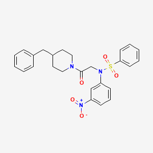 molecular formula C26H27N3O5S B3934925 N-[2-(4-benzyl-1-piperidinyl)-2-oxoethyl]-N-(3-nitrophenyl)benzenesulfonamide 