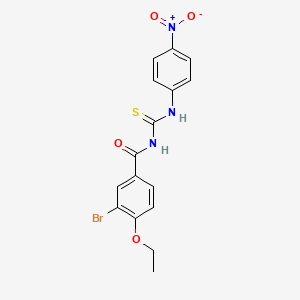 molecular formula C16H14BrN3O4S B3934932 3-bromo-4-ethoxy-N-{[(4-nitrophenyl)amino]carbonothioyl}benzamide 
