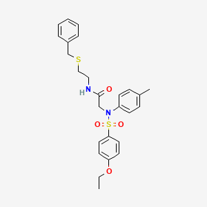 molecular formula C26H30N2O4S2 B3934944 N~1~-[2-(benzylthio)ethyl]-N~2~-[(4-ethoxyphenyl)sulfonyl]-N~2~-(4-methylphenyl)glycinamide 