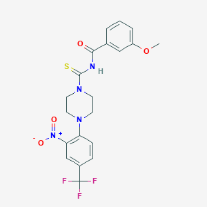 molecular formula C20H19F3N4O4S B3934948 3-methoxy-N-({4-[2-nitro-4-(trifluoromethyl)phenyl]-1-piperazinyl}carbonothioyl)benzamide 