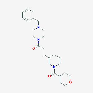 molecular formula C25H37N3O3 B3934952 1-benzyl-4-{3-[1-(tetrahydro-2H-pyran-4-ylcarbonyl)-3-piperidinyl]propanoyl}piperazine 