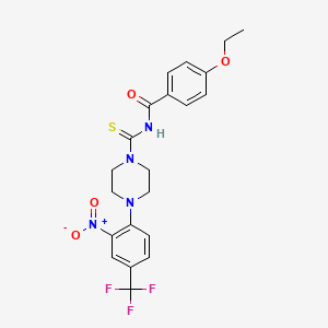 molecular formula C21H21F3N4O4S B3934982 4-ethoxy-N-({4-[2-nitro-4-(trifluoromethyl)phenyl]-1-piperazinyl}carbonothioyl)benzamide 