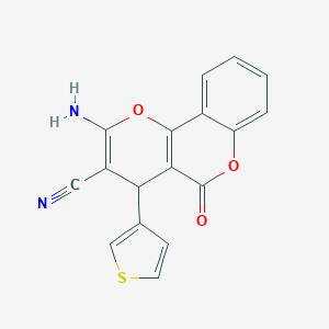 molecular formula C17H10N2O3S B393499 2-amino-5-oxo-4-(3-thienyl)-4H,5H-pyrano[3,2-c]chromene-3-carbonitrile CAS No. 330181-69-6