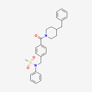 molecular formula C27H30N2O3S B3935005 N-{4-[(4-benzyl-1-piperidinyl)carbonyl]benzyl}-N-phenylmethanesulfonamide 