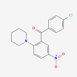 molecular formula C18H17ClN2O3 B3935024 (4-chlorophenyl)[5-nitro-2-(1-piperidinyl)phenyl]methanone 