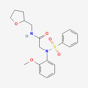 molecular formula C20H24N2O5S B3935040 N~2~-(2-methoxyphenyl)-N~2~-(phenylsulfonyl)-N~1~-(tetrahydro-2-furanylmethyl)glycinamide 